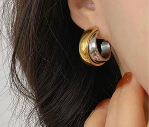 Gold & Silver Mid Hoops