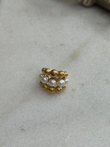 Pearl & Gold Balls Ring
