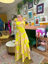Load image into Gallery viewer, Turquoise Print Layered Silk Dress