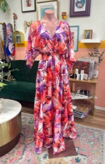 Linen V-neck Maxi Dress