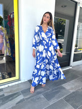 Load image into Gallery viewer, Blue and White long Dress