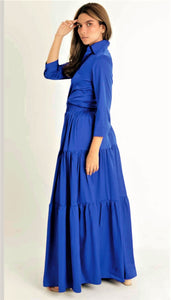 Maxi Skirt Silk Set - Blue