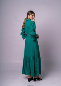 Puff Slevees Maxi Dress