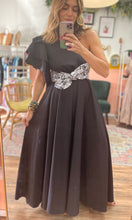 Load image into Gallery viewer, One Shoulder Ruffle Black Dress