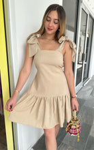 Load image into Gallery viewer, Doble bow linen dress